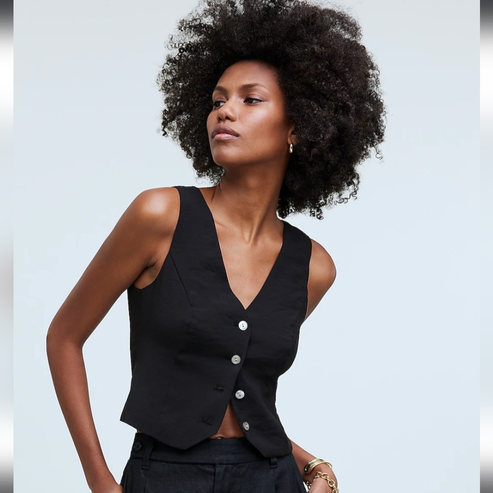 Katrina Crop Vest Top in Softdrape - Size 4